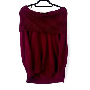 Michael Kors Off-Shoulder Burgundy Sweater